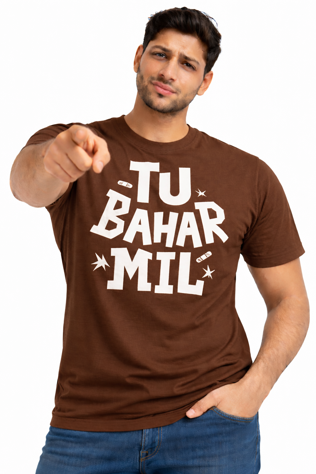 Tu Bahar Mil – Bold Attitude Graphic Unisex T-Shirt | Black | Yalla Street