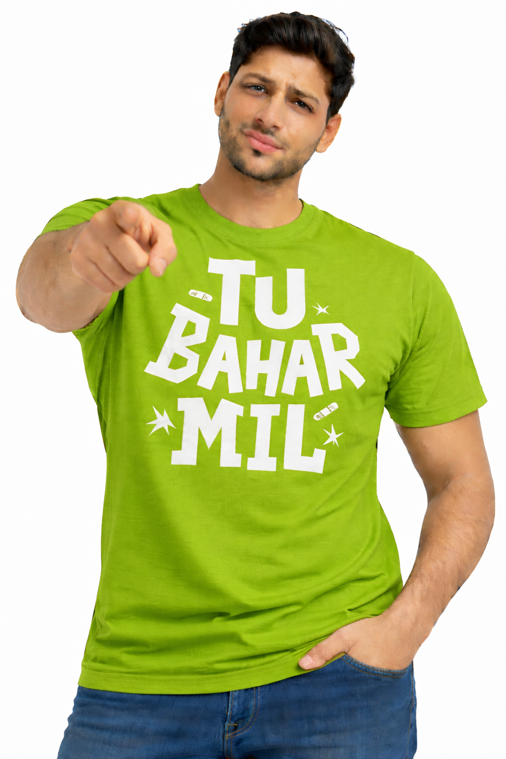 Tu Bahar Mil – Bold Attitude Graphic Unisex T-Shirt | Black | Yalla Street