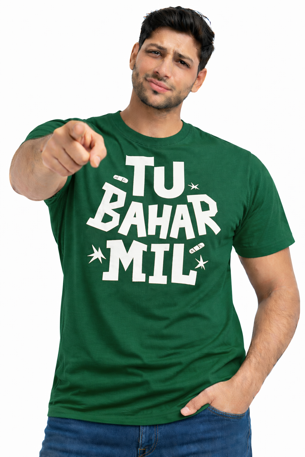 Tu Bahar Mil – Bold Attitude Graphic Unisex T-Shirt | Black | Yalla Street