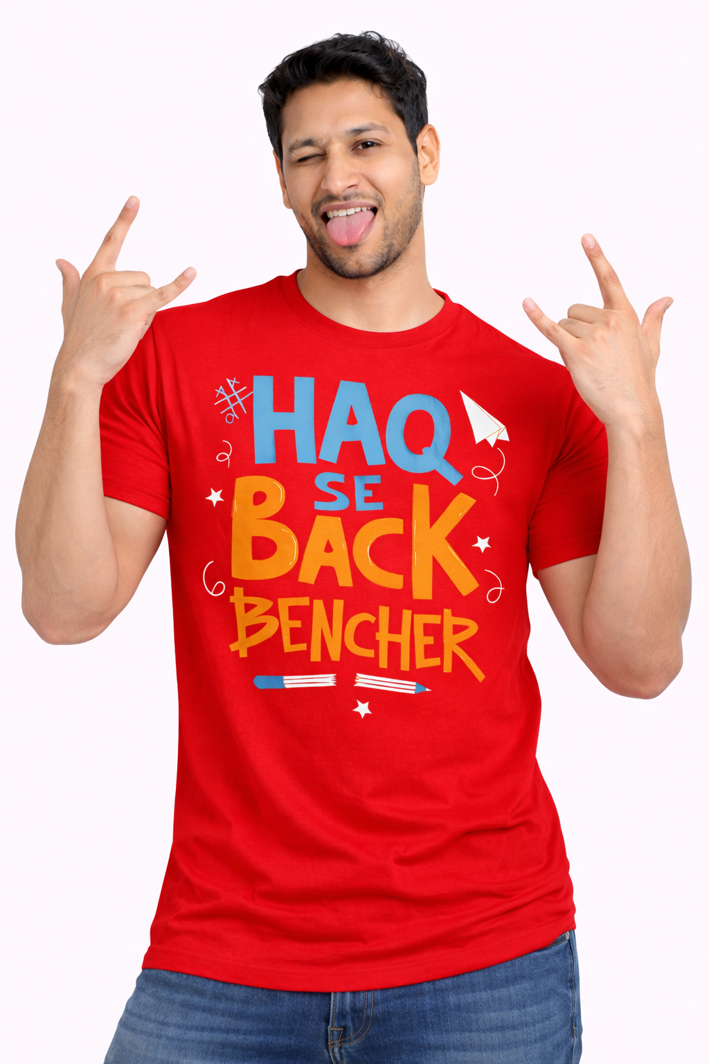 Haq Se Back Bencher Royal Blue Graphic Unisex T-Shirt