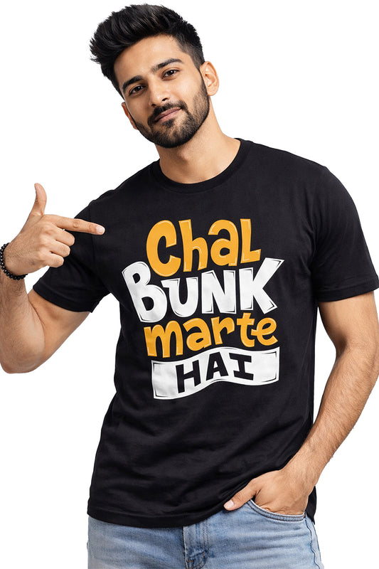 Chal Bunk Marte Hai Graphic Unisex T-Shirt – Fun Hindi Quote Streetwear