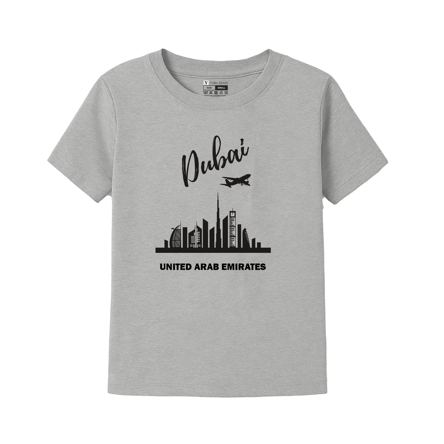 Dubai Skyline Kids T-Shirt UAE Cityscape Tee Soft Cotton Travel Souvenir