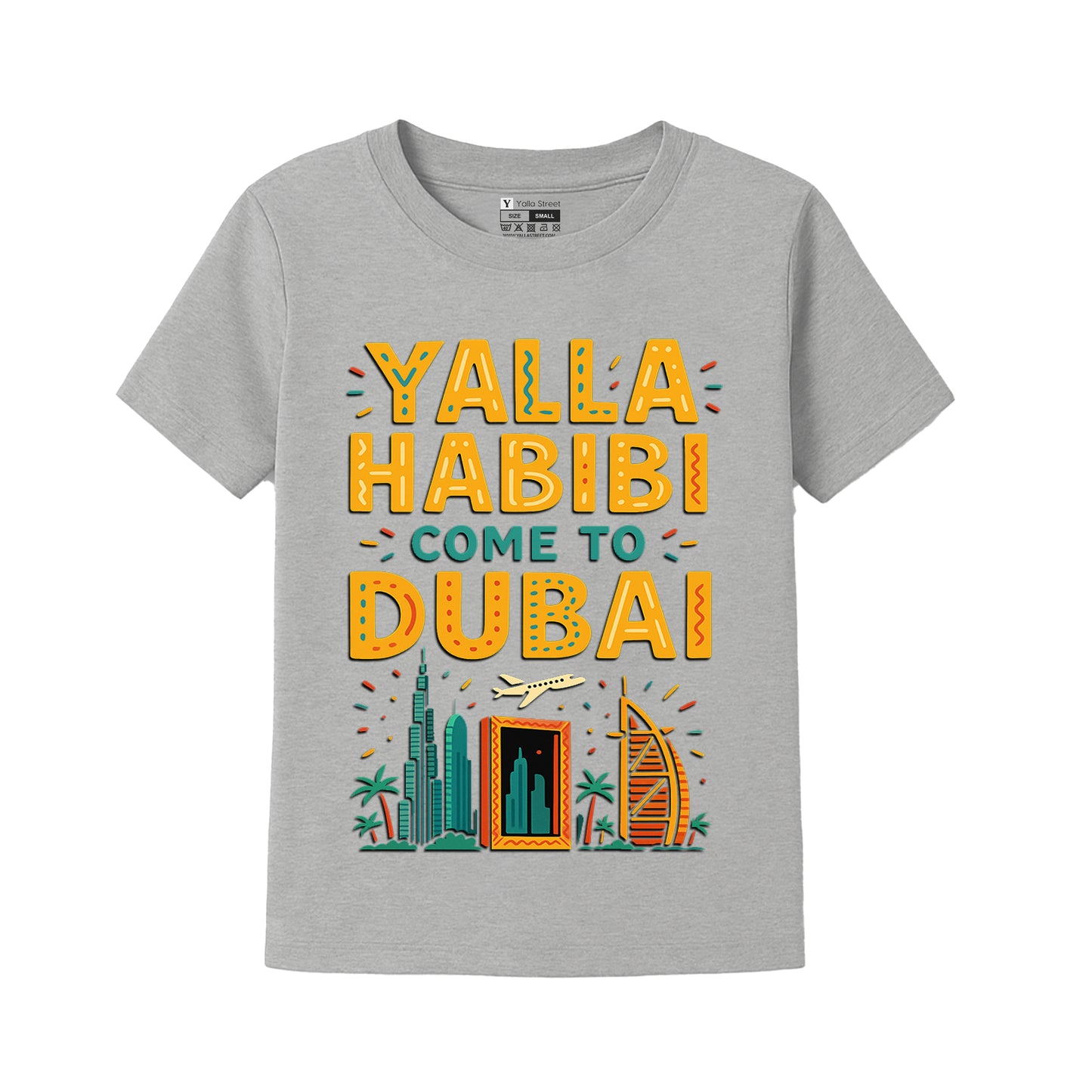 Kids Dubai T-Shirt – "Yalla Habibi Come to Dubai"