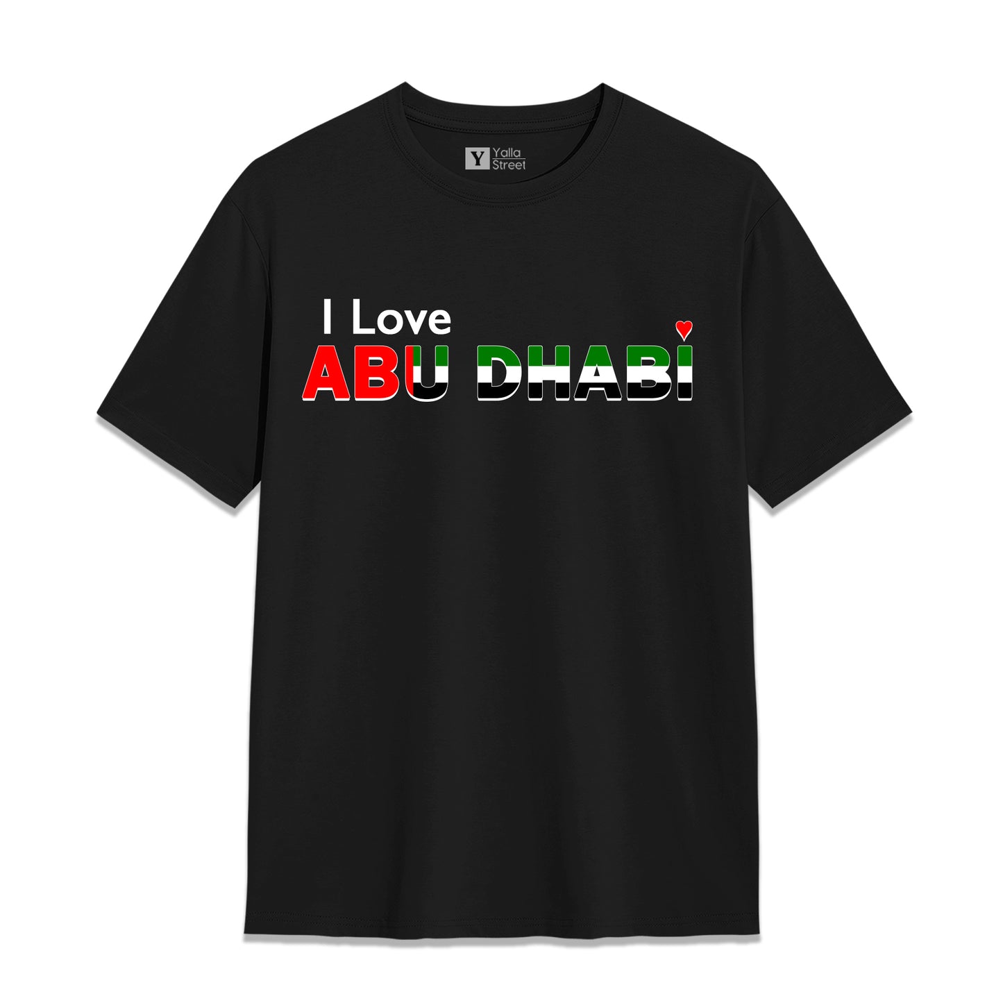 I Love Abu Dhabi T-Shirt UAE Flag Graphic Tee 100% Cotton National Pride Streetwear