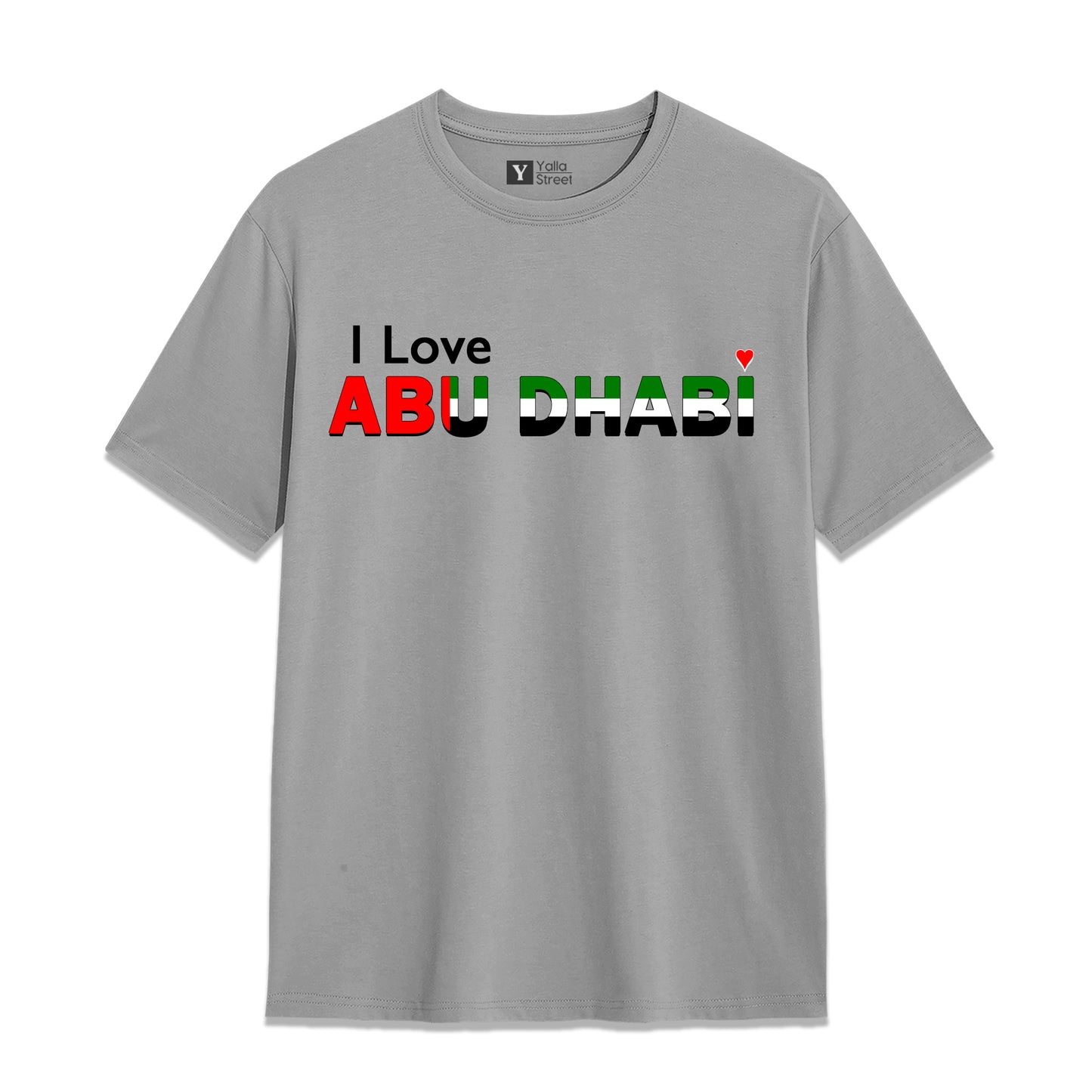 I Love Abu Dhabi T-Shirt UAE Flag Graphic Tee 100% Cotton National Pride Streetwear