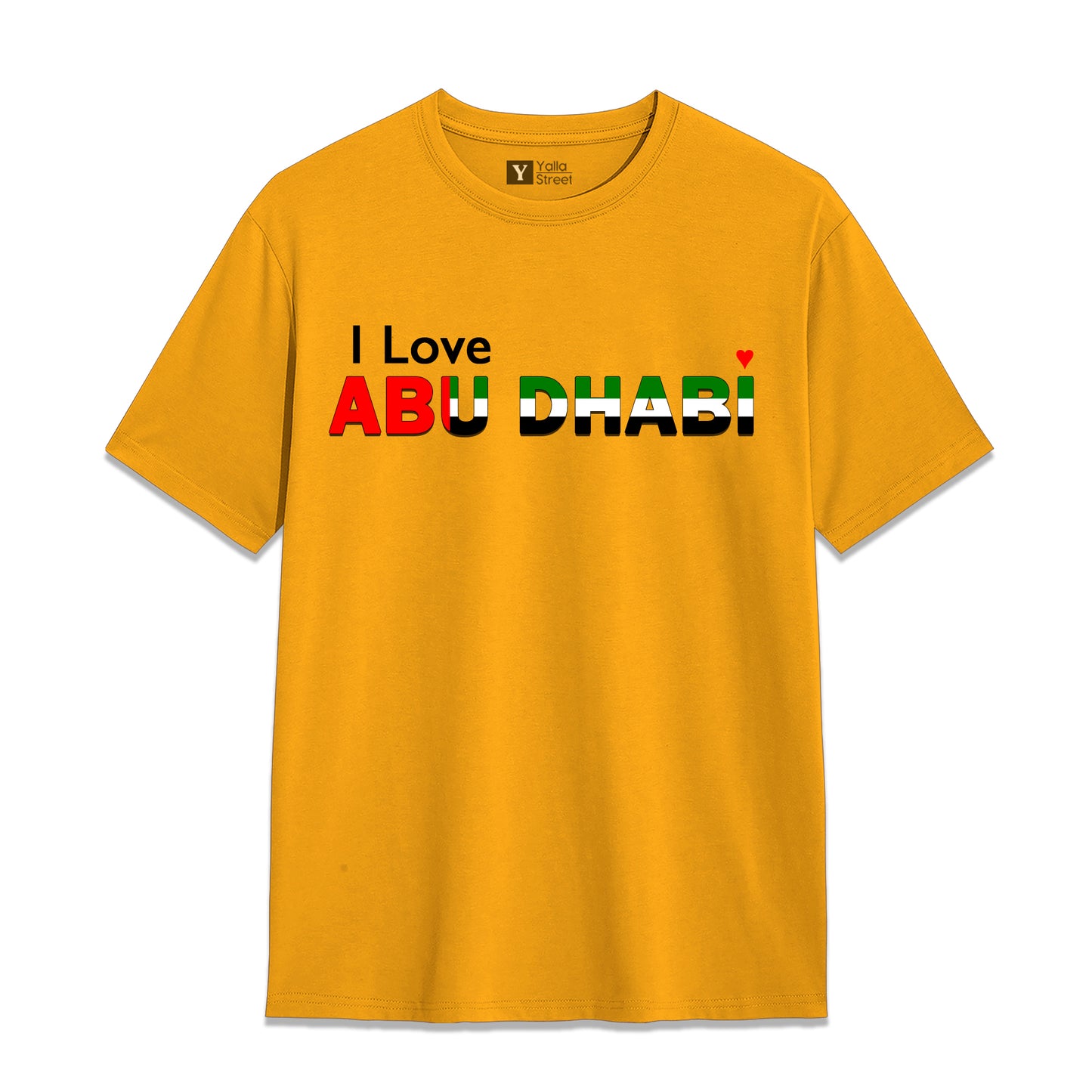 I Love Abu Dhabi T-Shirt UAE Flag Graphic Tee 100% Cotton National Pride Streetwear
