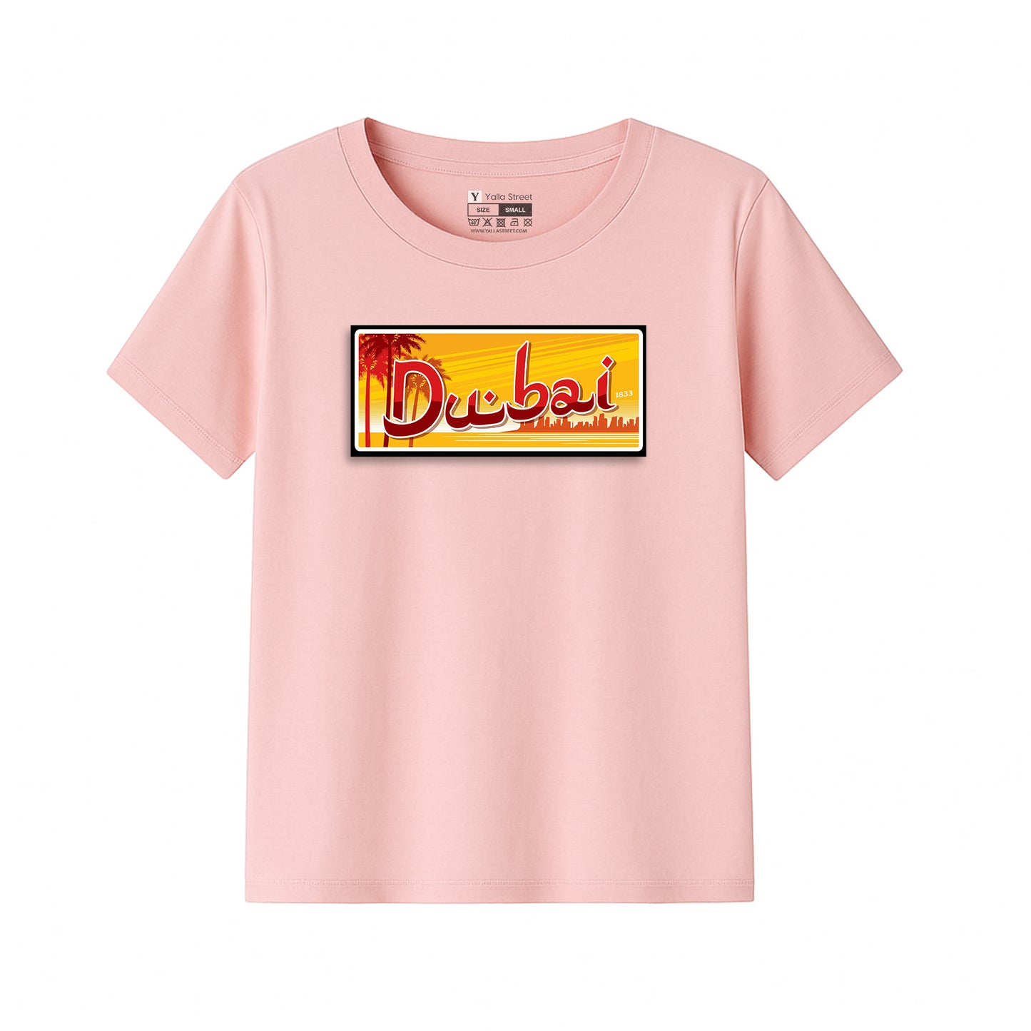 Dubai Kids T-Shirt – UAE License Plate Style Graphic | Red Cotton Souvenir Tee
