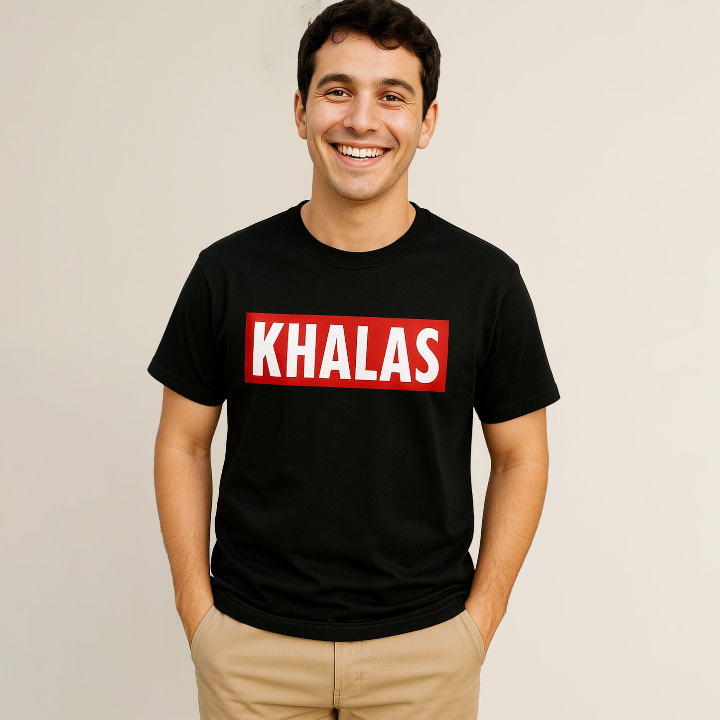 KHALAS T-Shirt – Bold Arabic Slang Tee 100% Cotton Unisex Streetwear UAE-Inspired Graphic