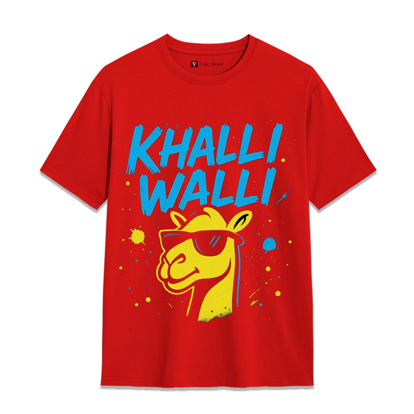 Khalli Walli Camel Graphic T-Shirt – Funny Dubai Slang Tee | Grey Streetwear Unisex T-Shirt