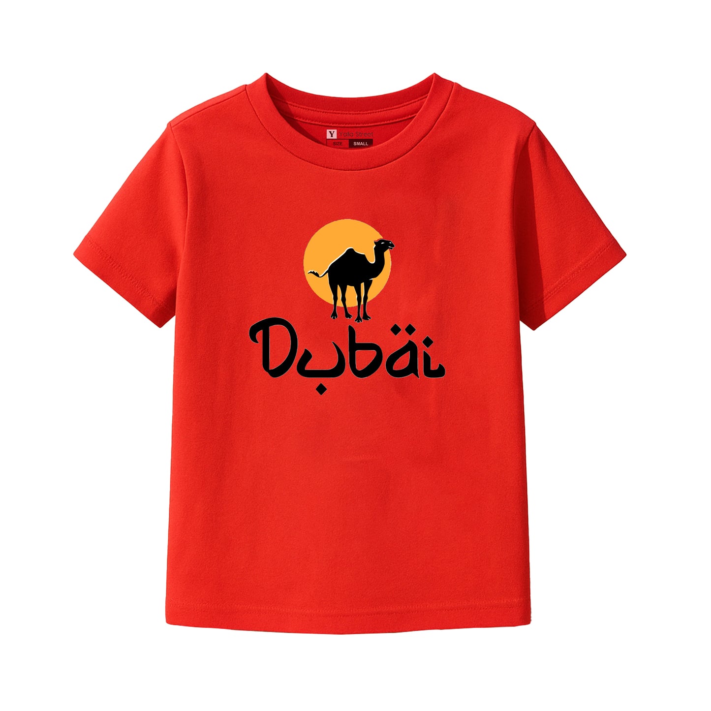 Dubai Camel Kids T-Shirt – Desert Vibes Graphic Tee | White UAE Souvenir Shirt