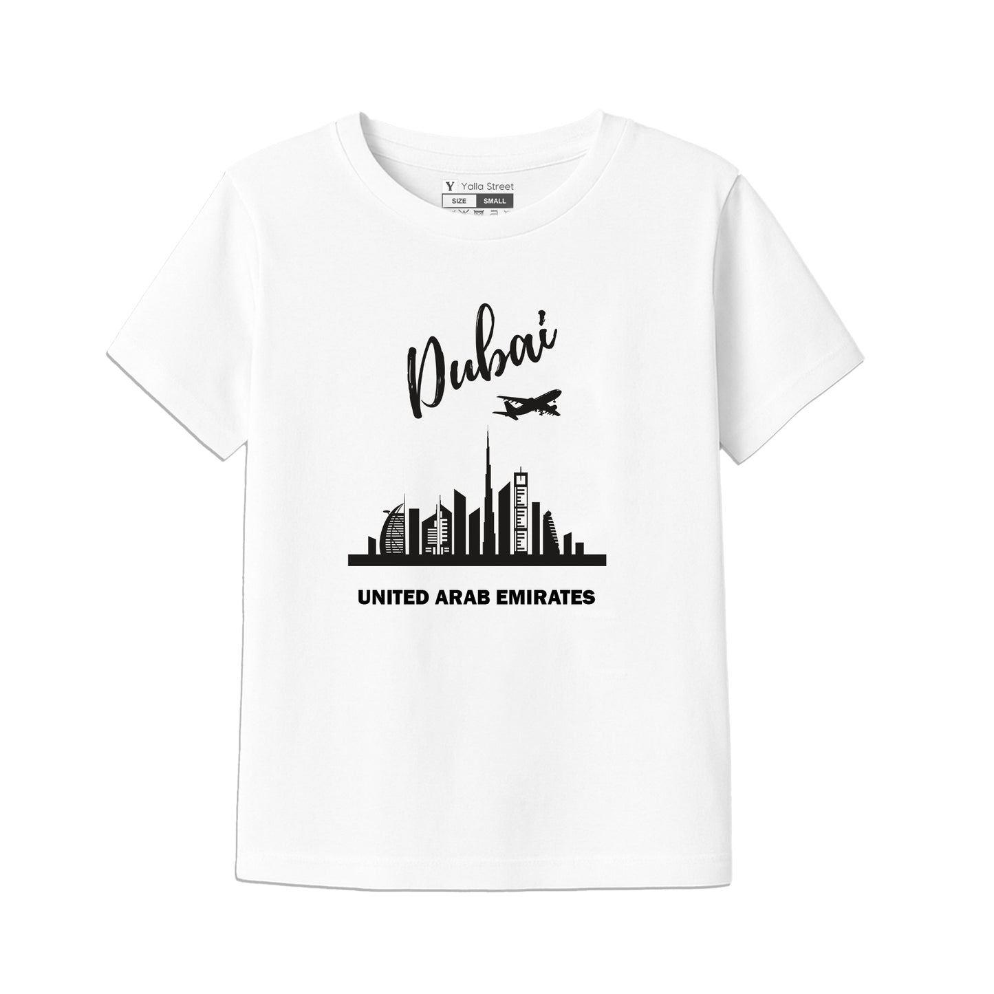 Dubai Skyline Kids T-Shirt UAE Cityscape Tee Soft Cotton Travel Souvenir