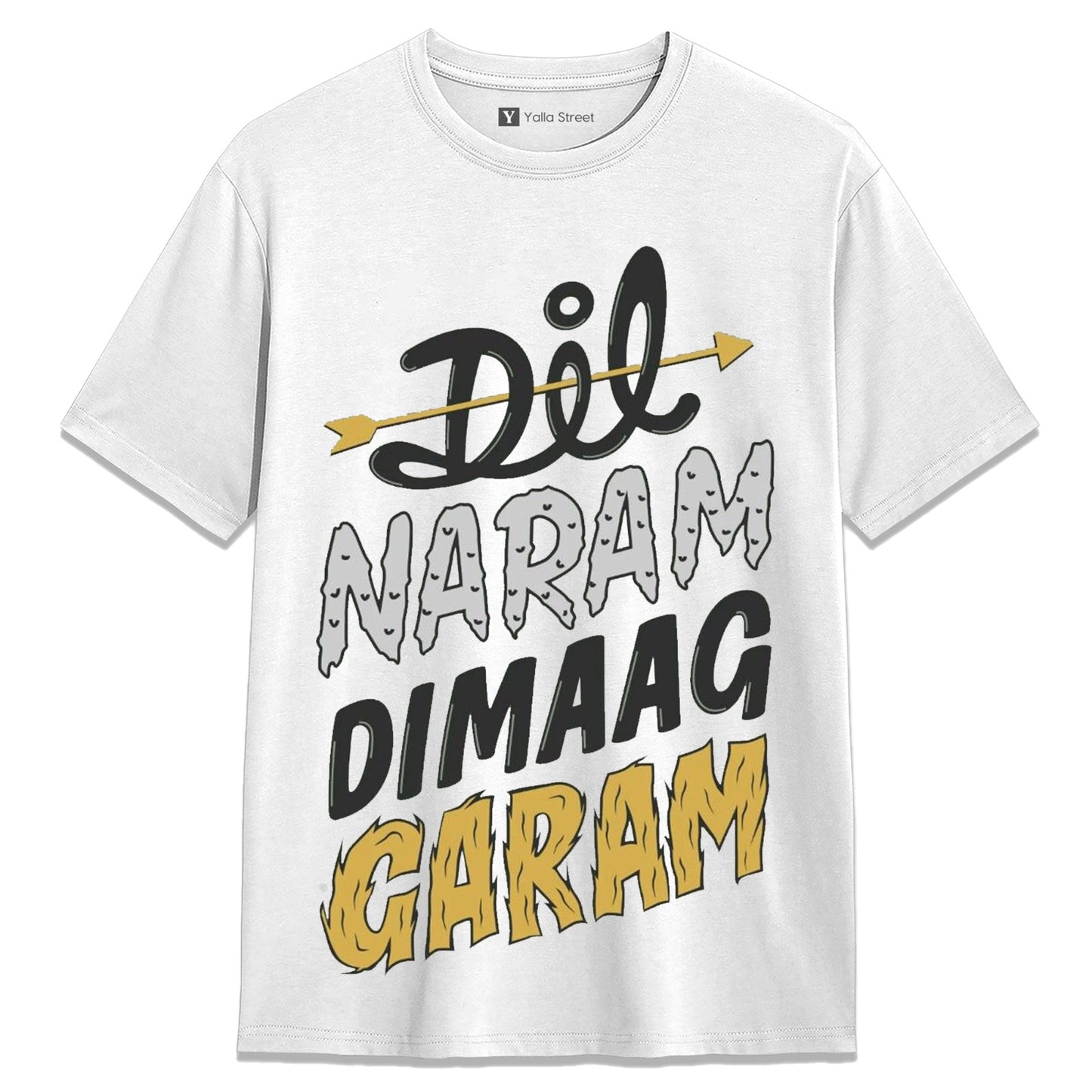 Dil Naram Dimaag Garam T-Shirt Indian Hindi streetwear with desi attitude