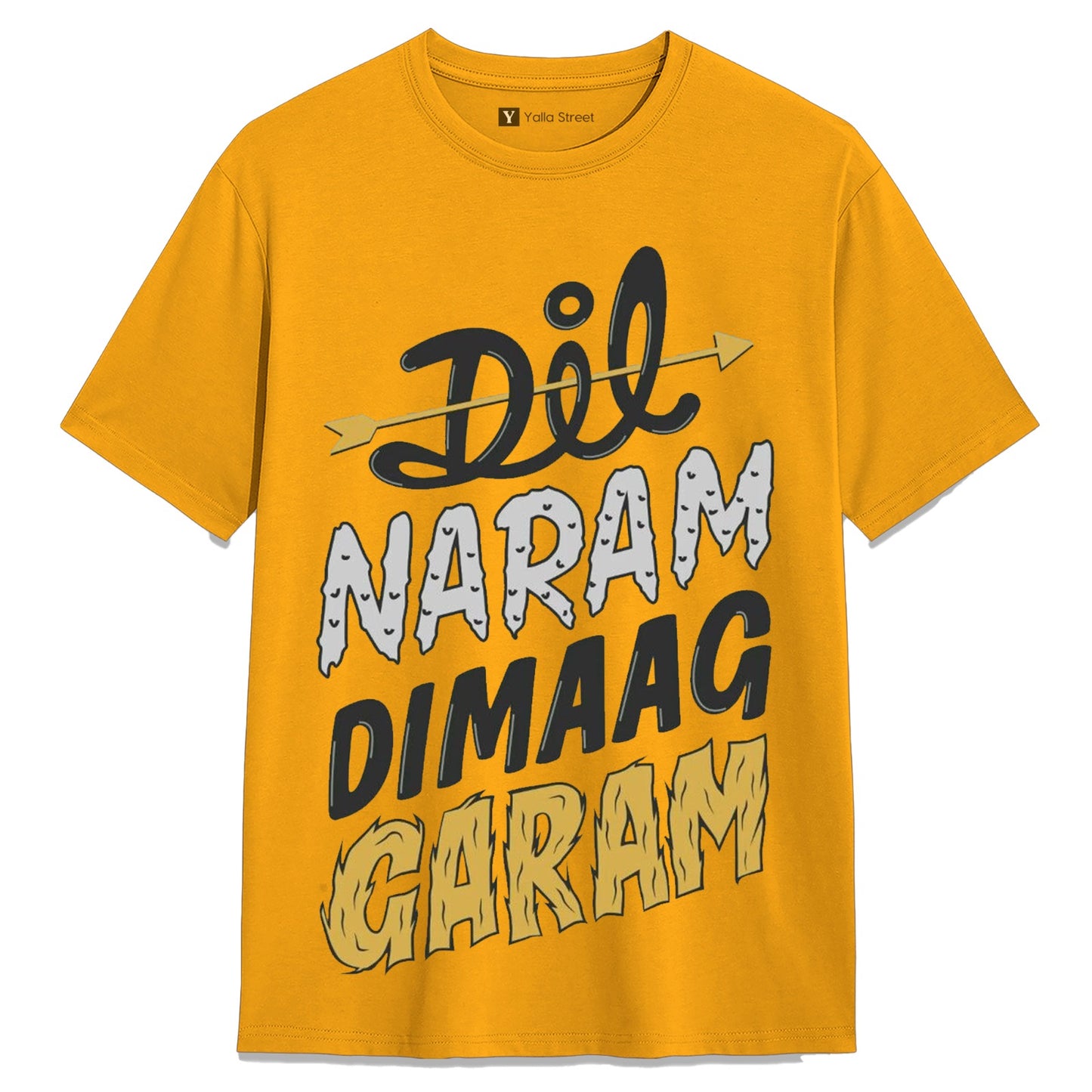Dil Naram Dimaag Garam T-Shirt Indian Hindi streetwear with desi attitude