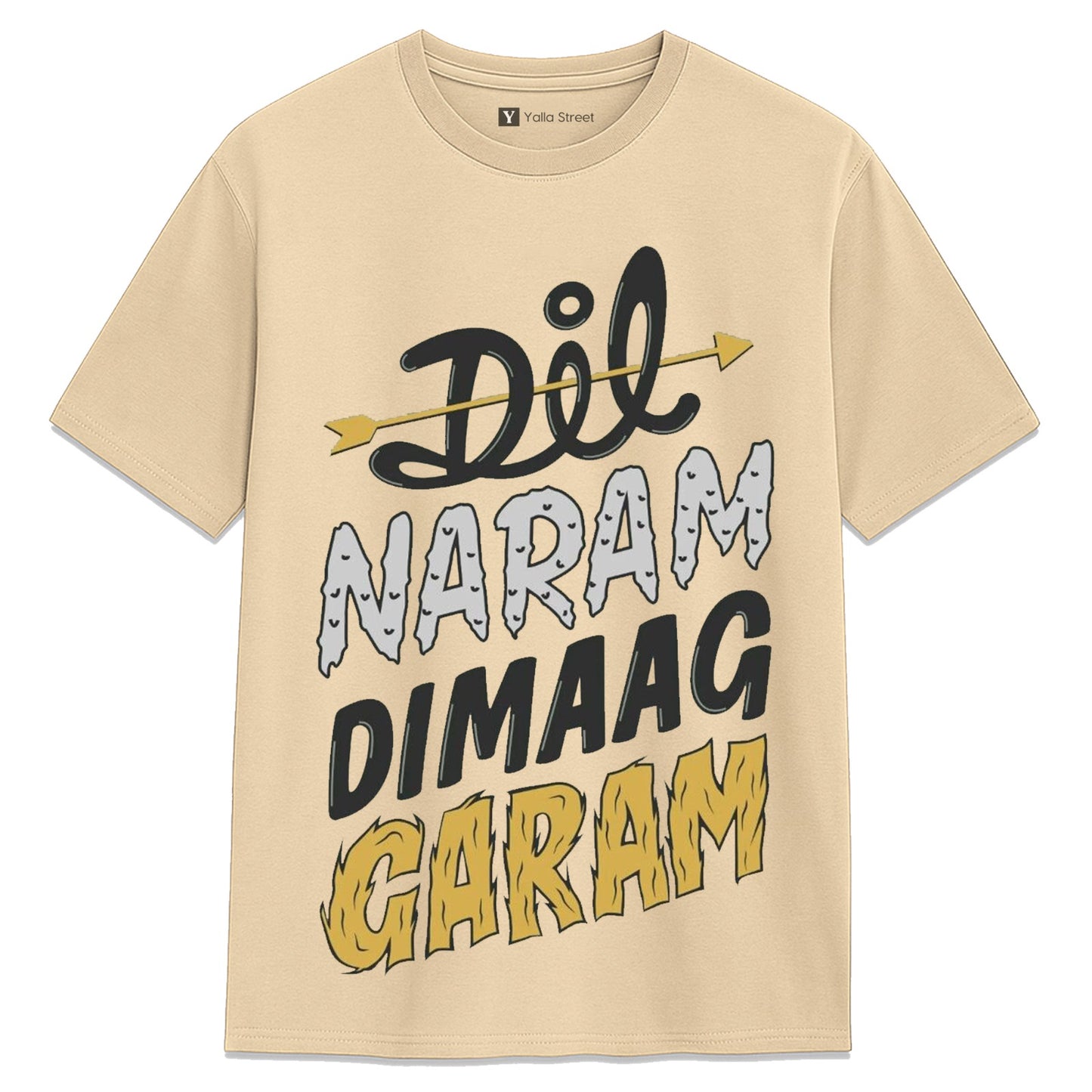 Dil Naram Dimaag Garam T-Shirt Indian Hindi streetwear with desi attitude