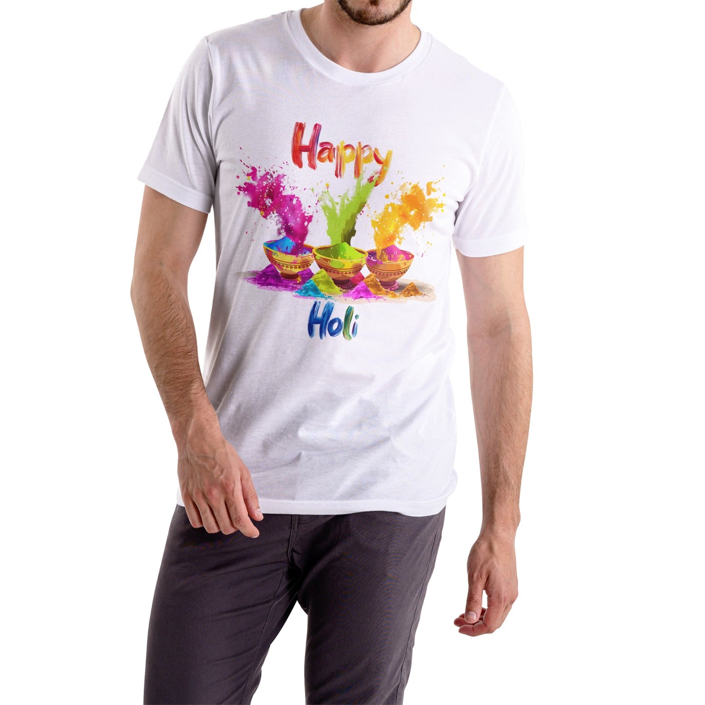 Happy Holi - Holi Festival of Colors T-Shirt for Men – Premium Cotton | Yalla Street