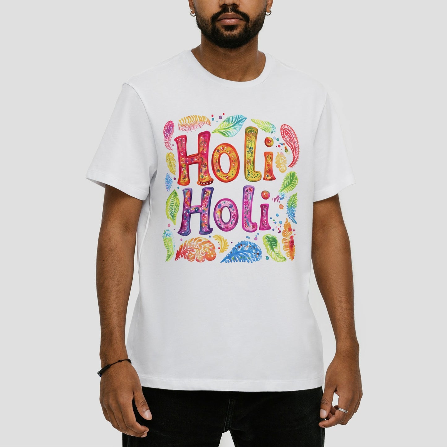 Holi Hai Colorful Festival T-Shirt for Men – Premium Cotton Holi Celebration Tee | Yalla Street