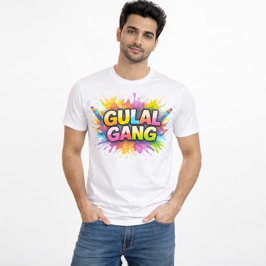 Gulal Gang Holi T-Shirt – Color Splash Festival Tee for Men's Tee | Yalla Street