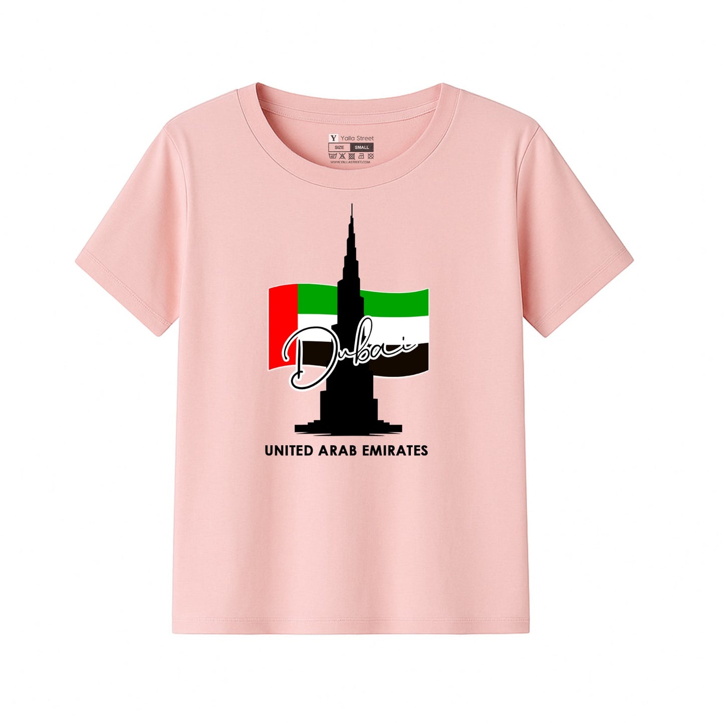 Dubai Skyline Kids T-Shirt – UAE Flag & Burj Khalifa Print