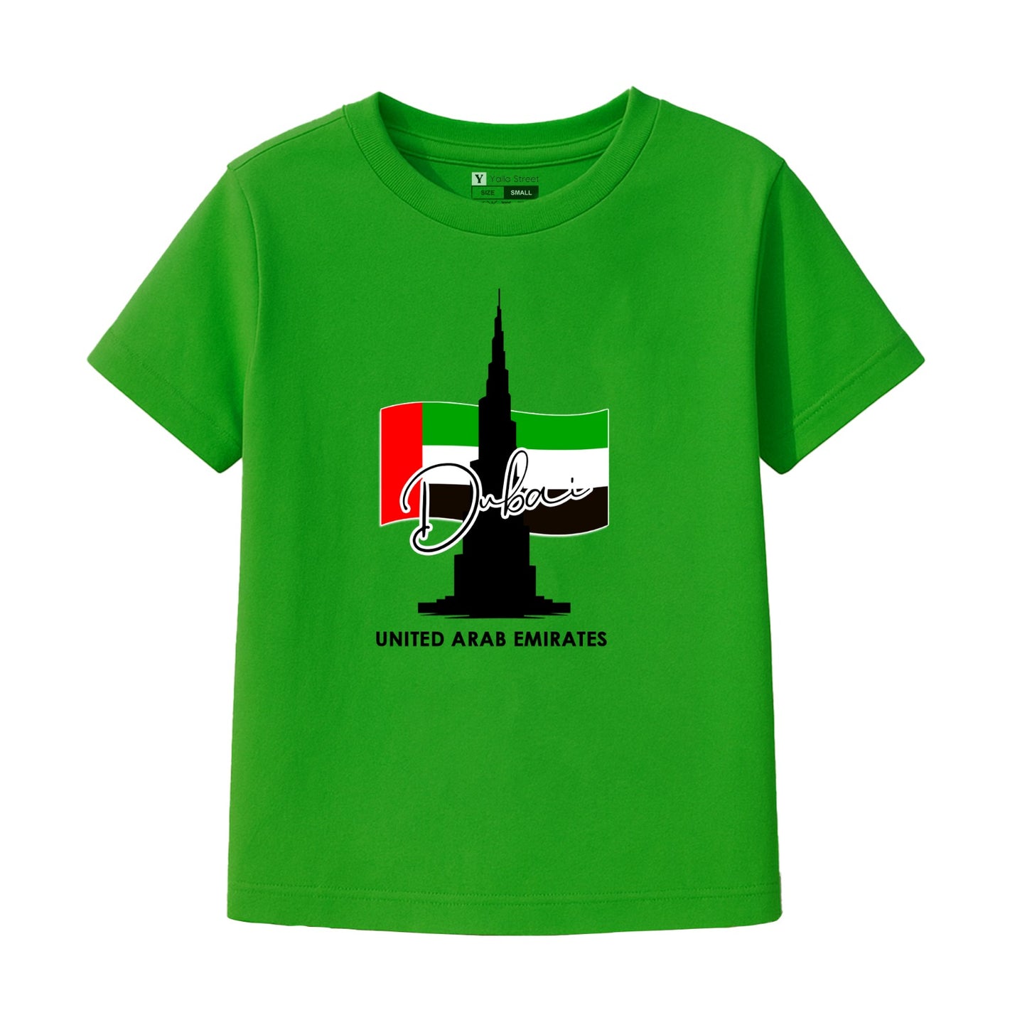 Dubai Skyline Kids T-Shirt – UAE Flag & Burj Khalifa Print