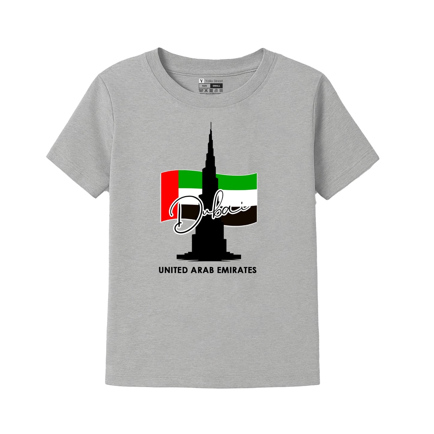 Dubai Skyline Kids T-Shirt – UAE Flag & Burj Khalifa Print