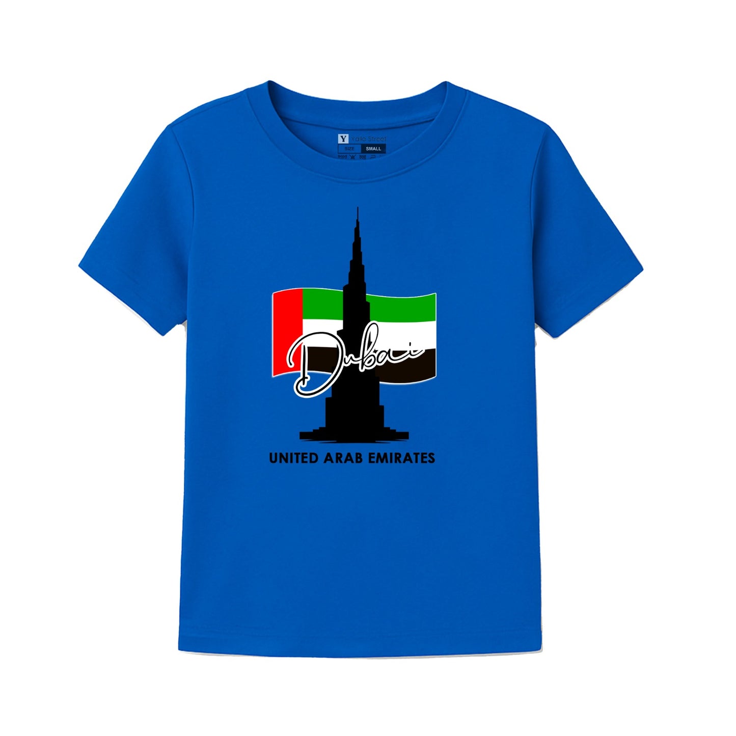 Dubai Skyline Kids T-Shirt – UAE Flag & Burj Khalifa Print