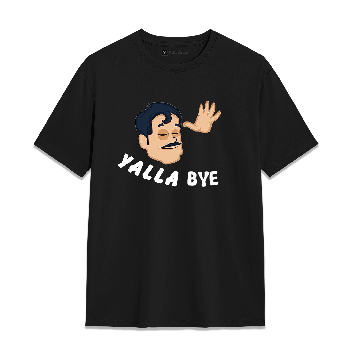 Yalla Bye Funny Arabic Phrase T-Shirt – Dubai Humor Graphic Tee | Black Cotton Unisex T-Shirt