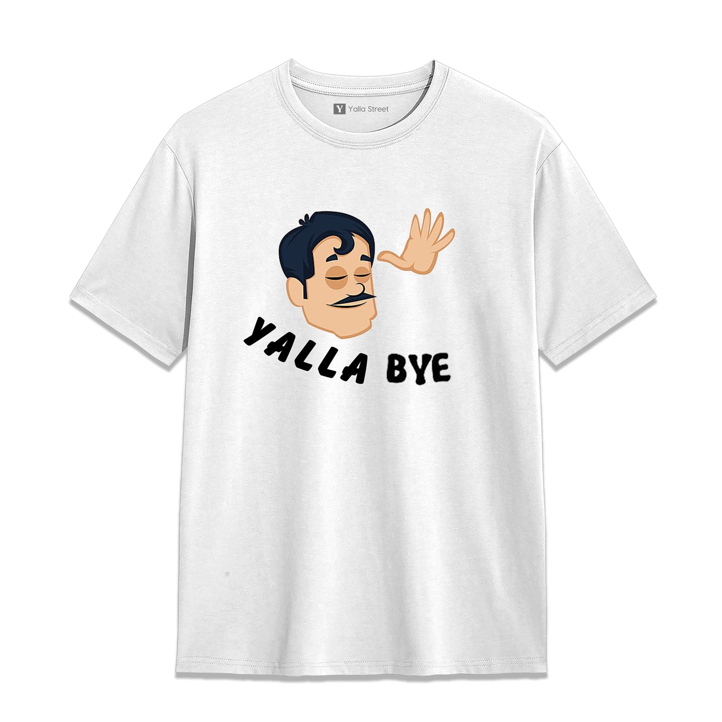Yalla Bye Funny Arabic Phrase T-Shirt – Dubai Humor Graphic Tee | Black Cotton Unisex T-Shirt