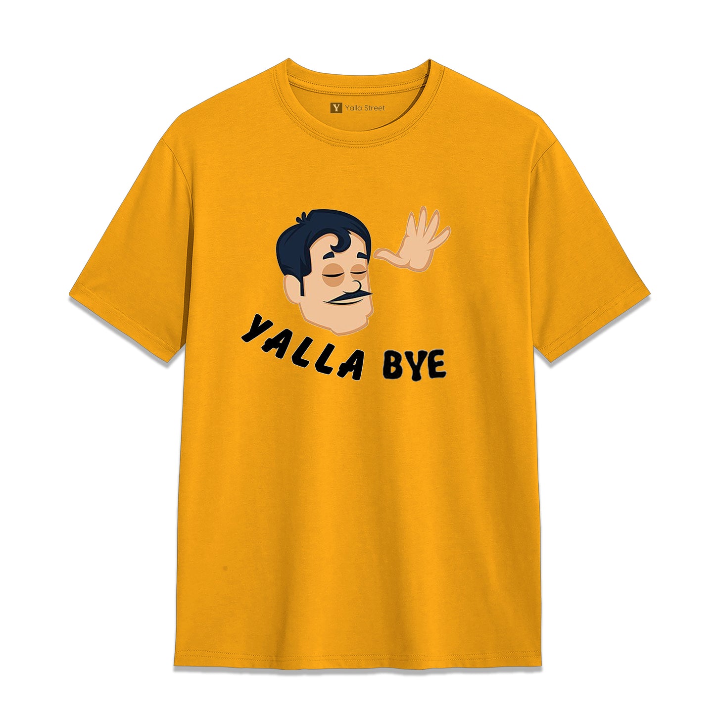 Yalla Bye Funny Arabic Phrase T-Shirt – Dubai Humor Graphic Tee | Black Cotton Unisex T-Shirt