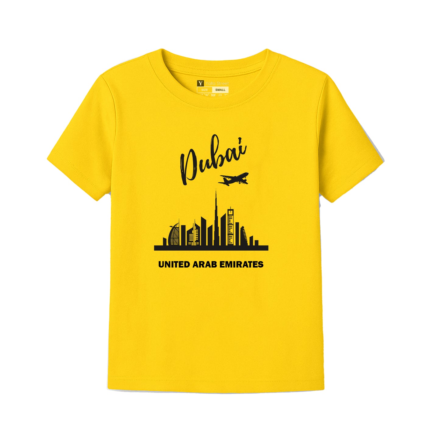 Dubai Skyline Kids T-Shirt UAE Cityscape Tee Soft Cotton Travel Souvenir