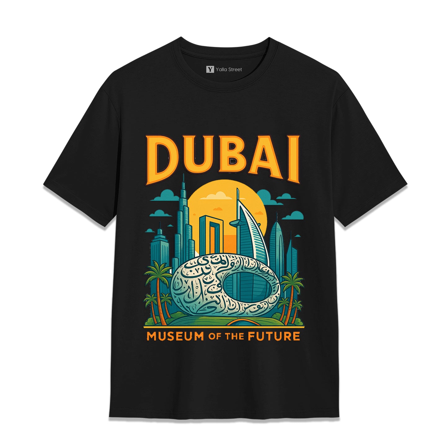 Dubai Skyline T-Shirt – Museum of the Future Graphic Tee 100% Cotton Unisex