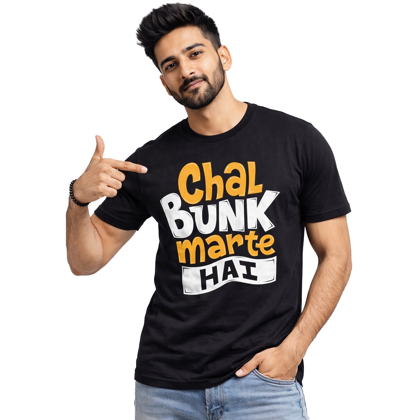 Chal Bunk Marte Hai Graphic Unisex T-Shirt – Fun Hindi Quote Streetwear
