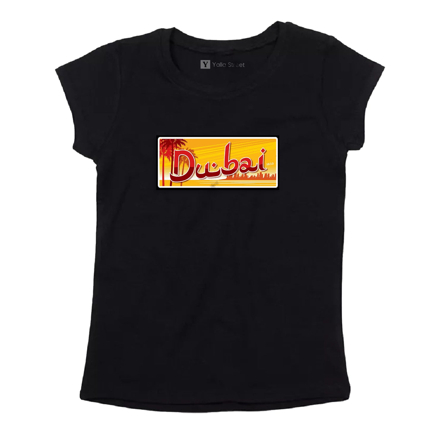 Dubai Plate Style” Women’s T-Shirt – Retro License Design 100% Cotton