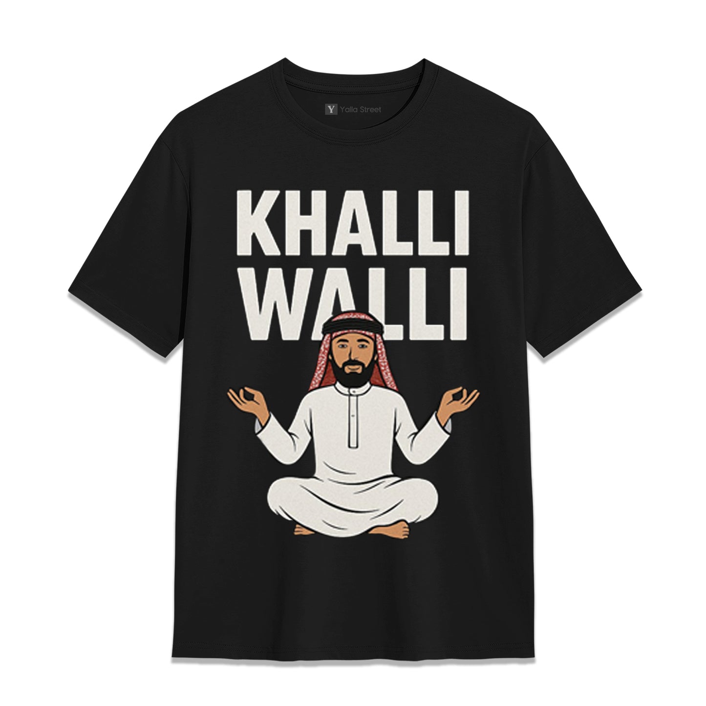 Khalli Walli Arabic Humor T-Shirt – Funny Middle Eastern Slang Tee | Blue Graphic Unisex T-Shirt
