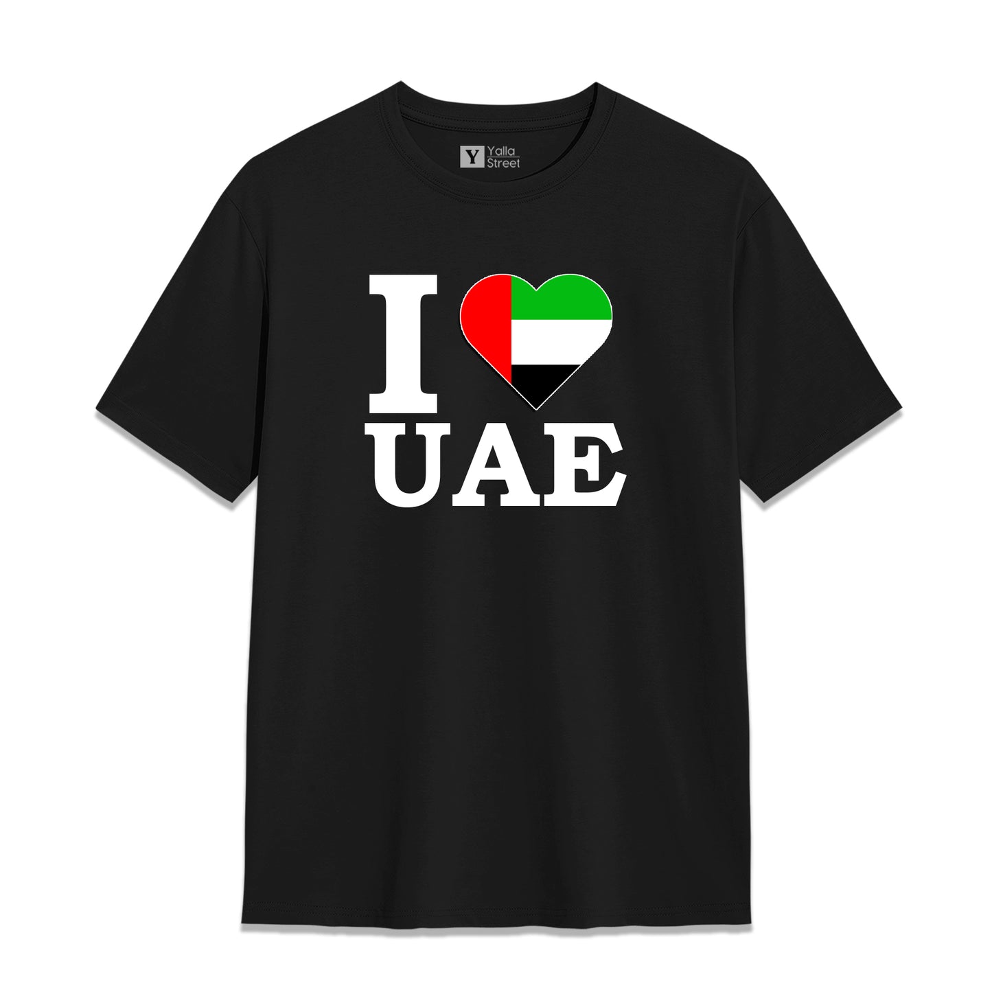 I LOVE UAE ❤️ T-Shirt 100% Cotton UAE Flag Heart Design National Pride Apparel