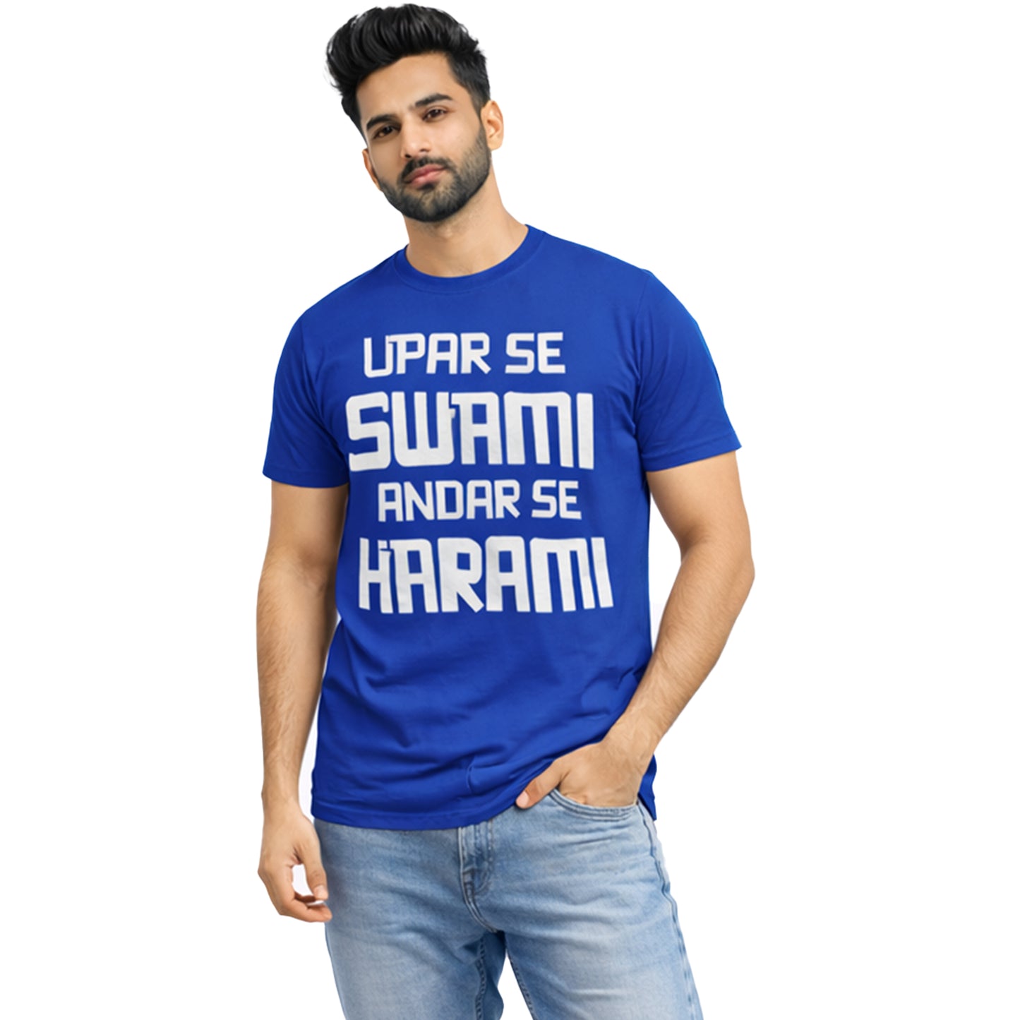 Upar Se Swami Andar Se Harami Funny Hindi Quote Unisex T-Shirt – Bold Humor Graphic Tee