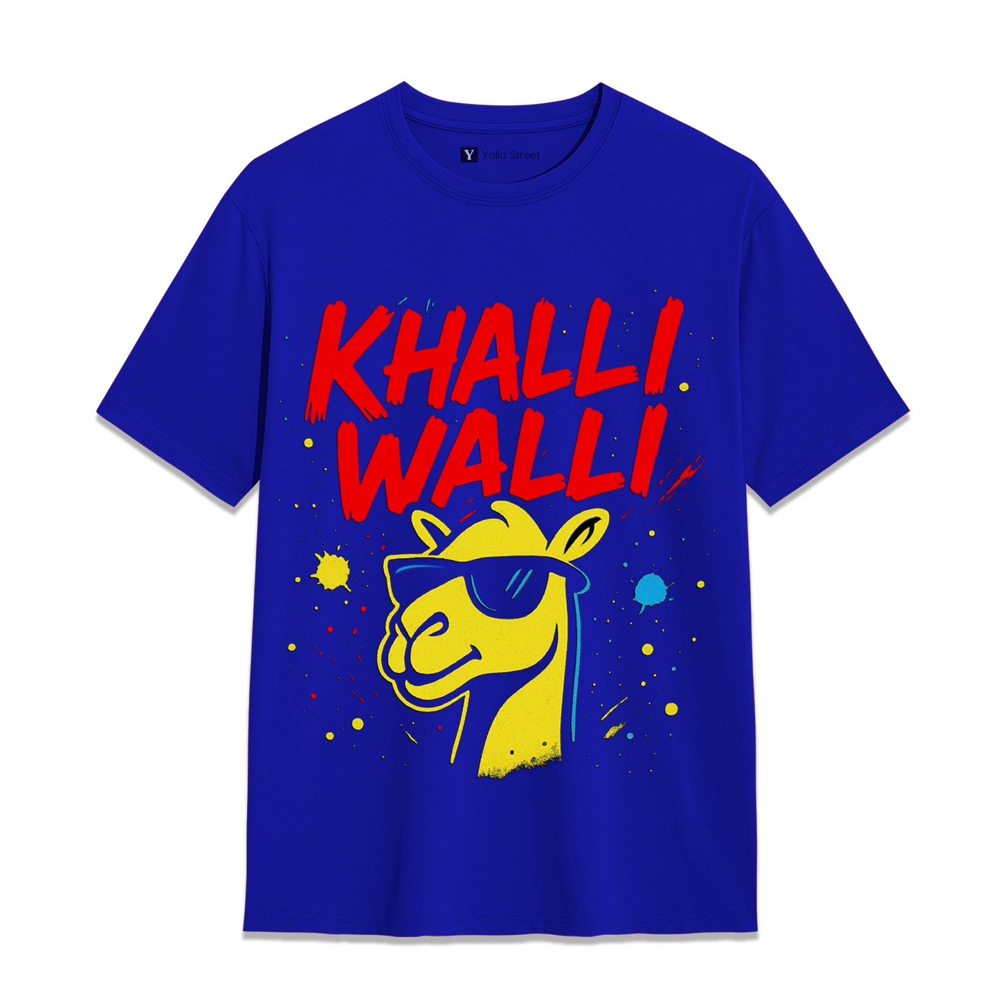 Khalli Walli Camel Graphic T-Shirt – Funny Dubai Slang Tee | Grey Streetwear Unisex T-Shirt