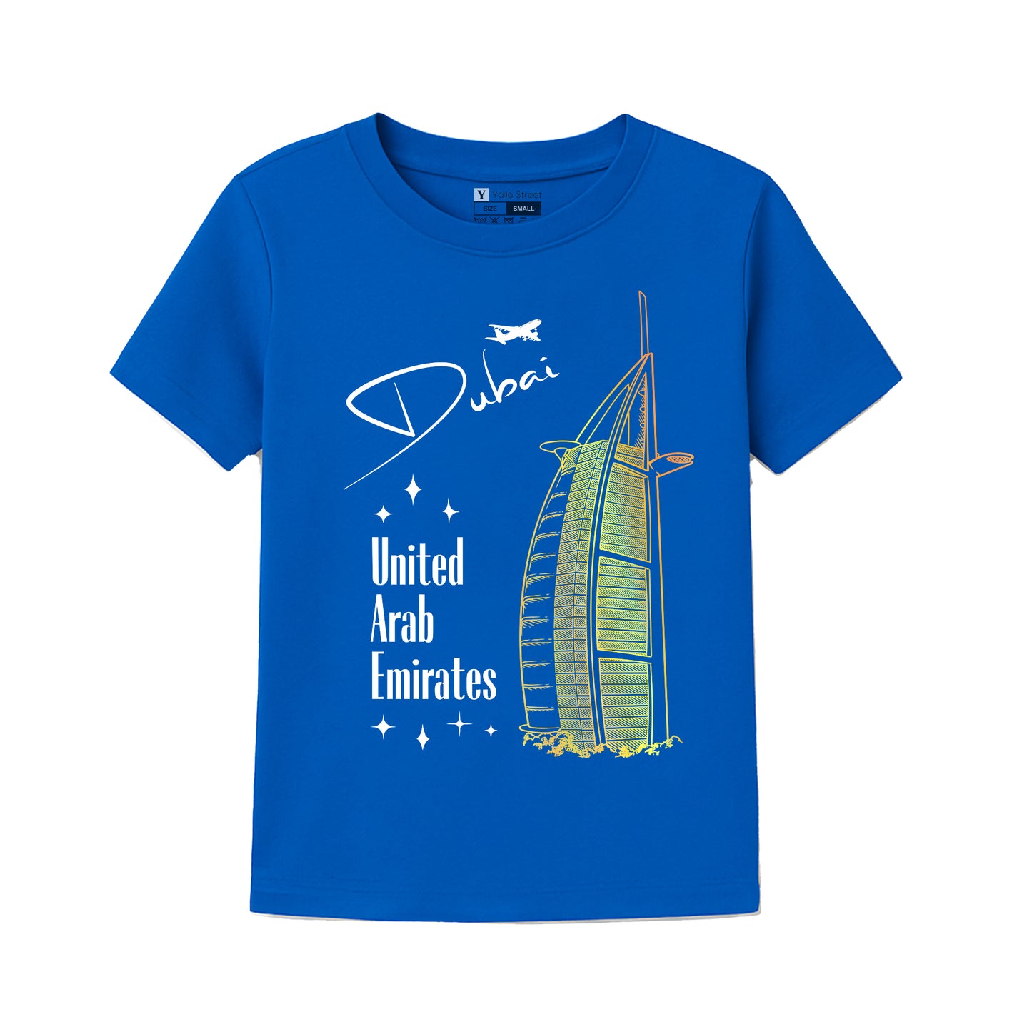 Kids Dubai T-Shirt – Burj Al Arab & UAE Flag Design