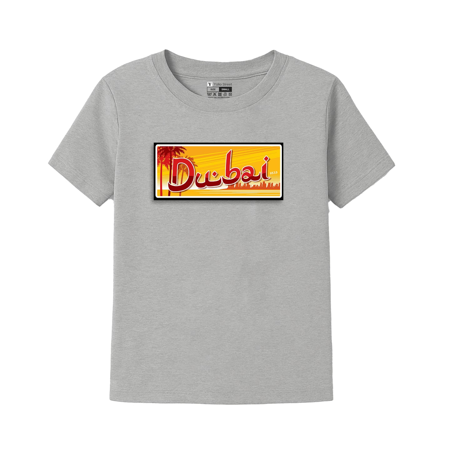 Dubai Kids T-Shirt – UAE License Plate Style Graphic | Red Cotton Souvenir Tee
