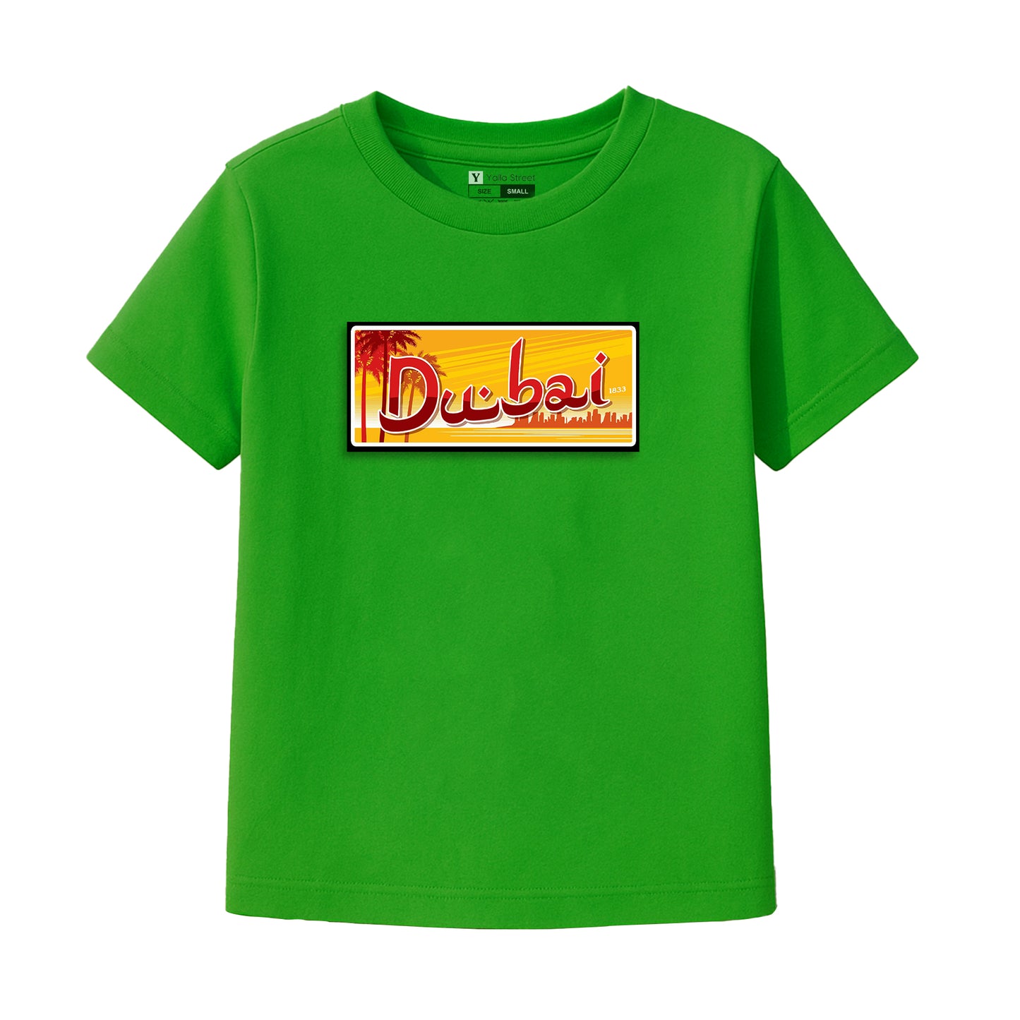 Dubai Kids T-Shirt – UAE License Plate Style Graphic | Red Cotton Souvenir Tee