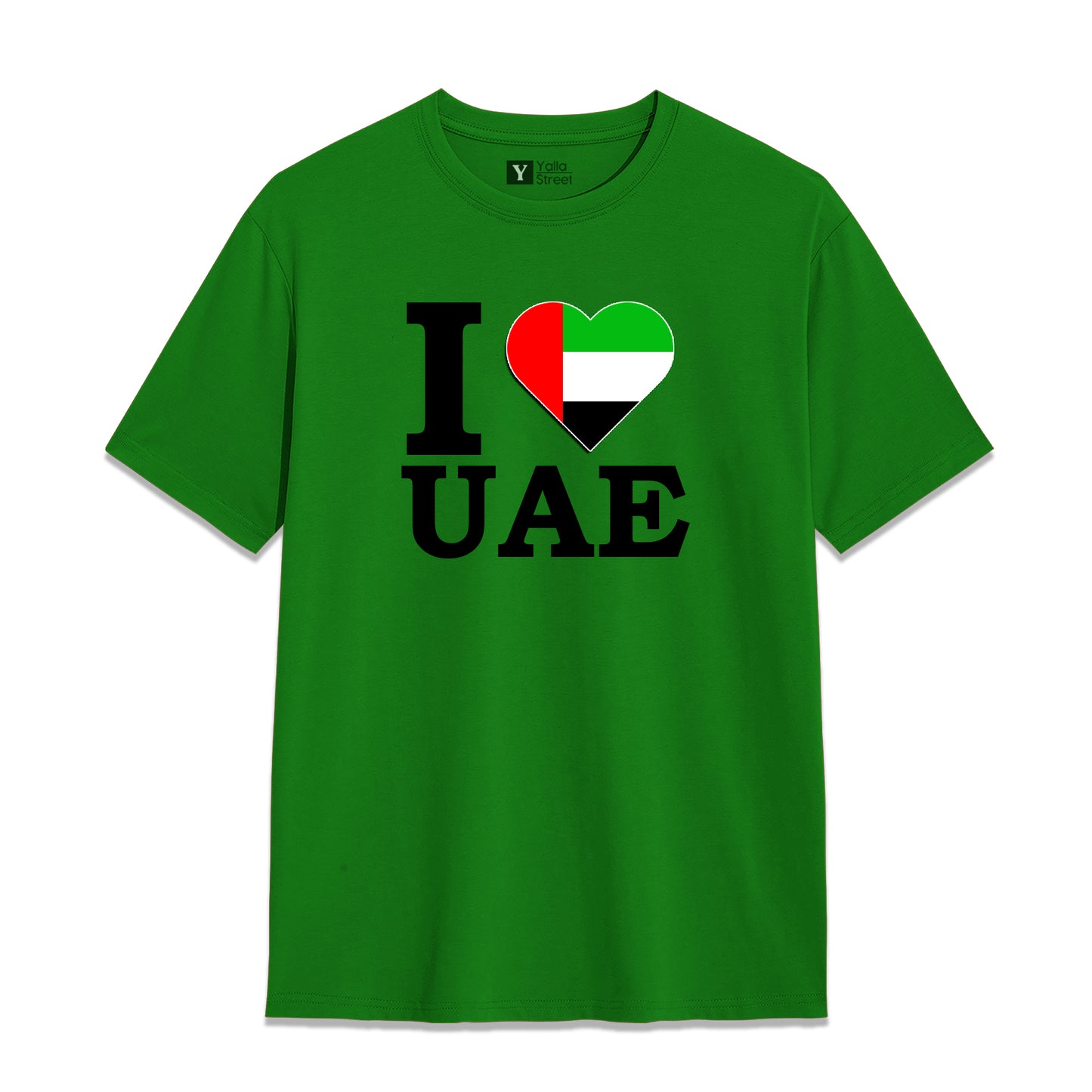 I LOVE UAE ❤️ T-Shirt 100% Cotton UAE Flag Heart Design National Pride Apparel