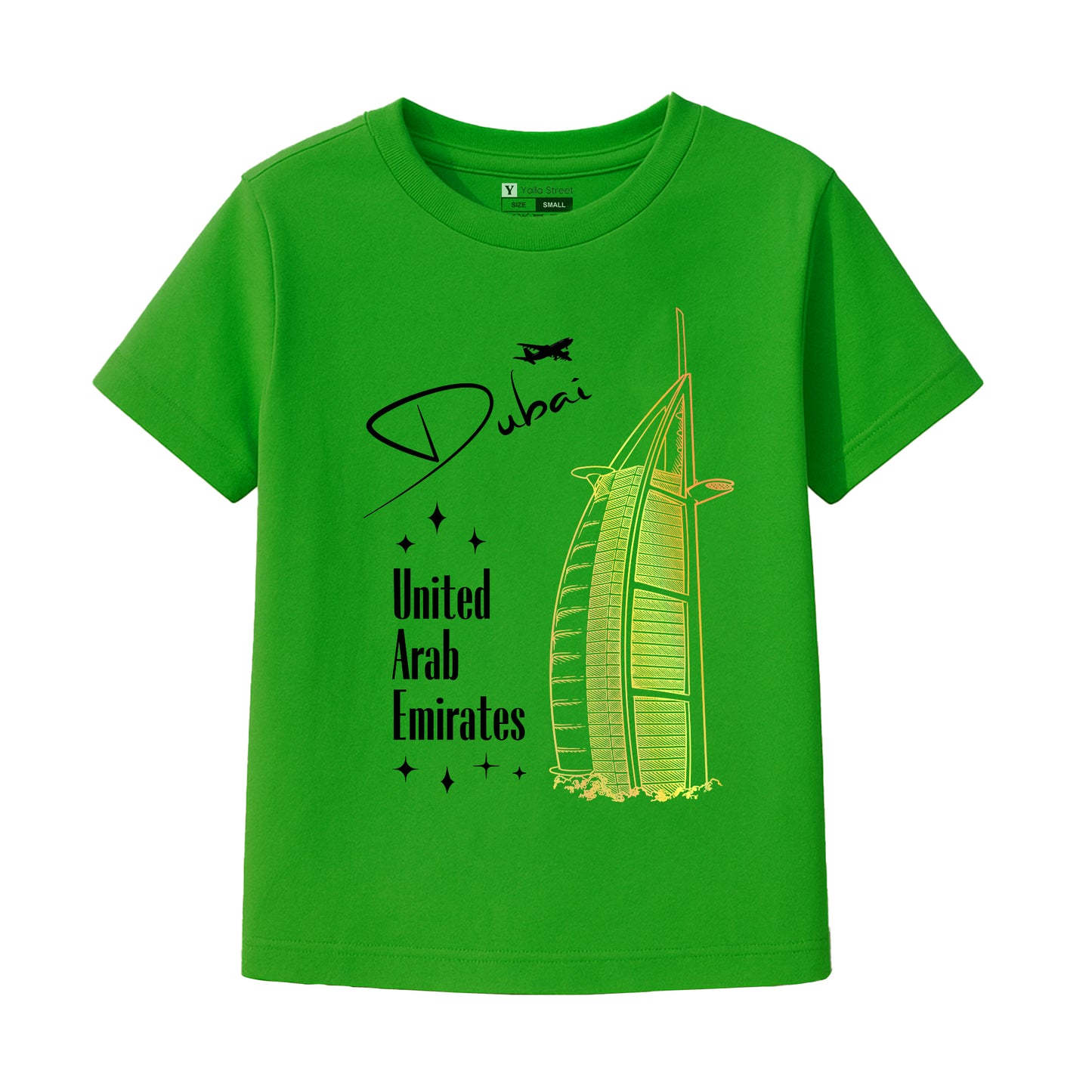 Kids Dubai T-Shirt – Burj Al Arab & UAE Flag Design