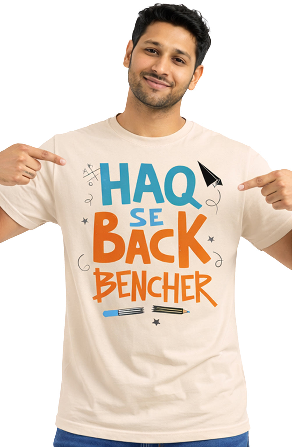Haq Se Back Bencher Royal Blue Graphic Unisex T-Shirt