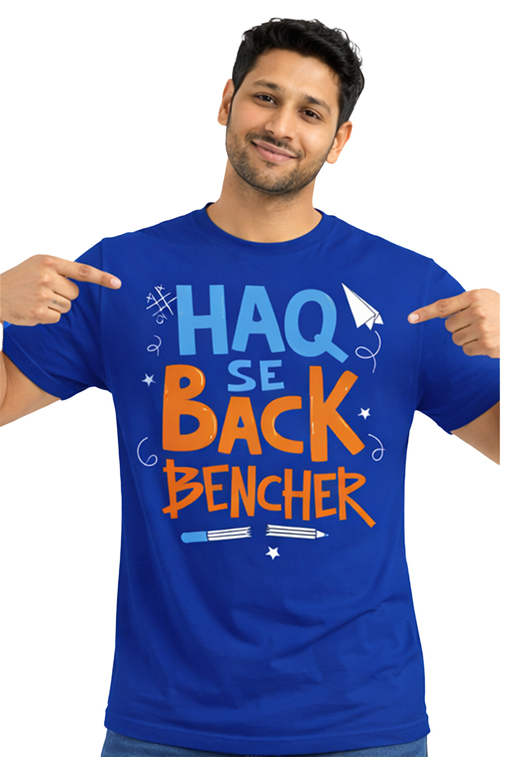Haq Se Back Bencher Royal Blue Graphic Unisex T-Shirt
