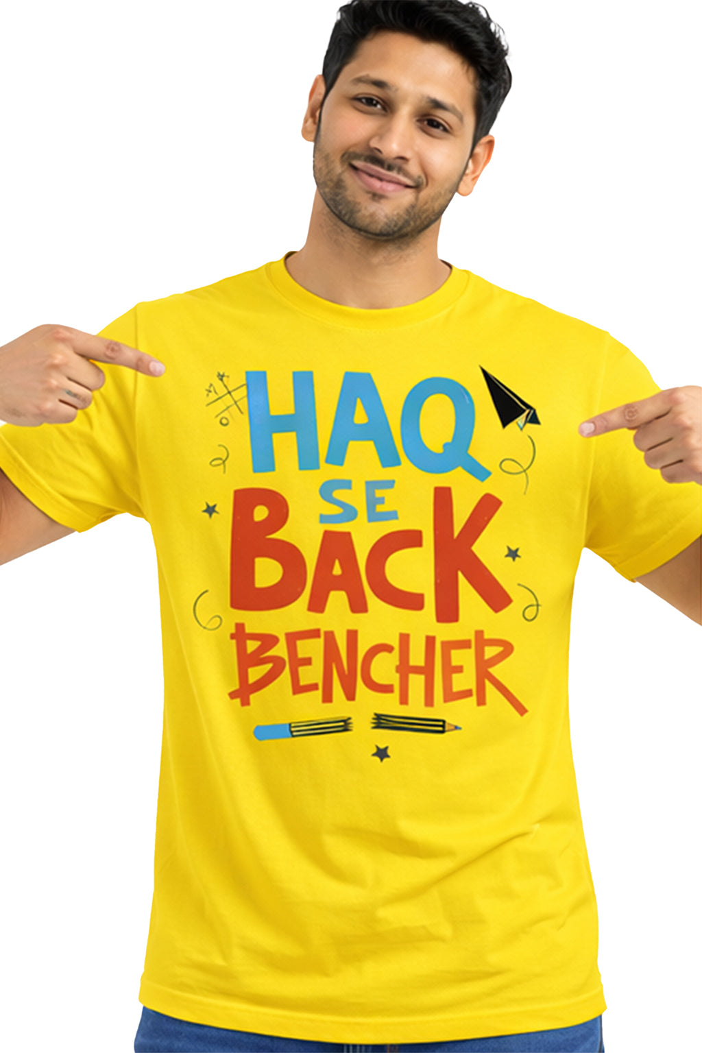 Haq Se Back Bencher Royal Blue Graphic Unisex T-Shirt