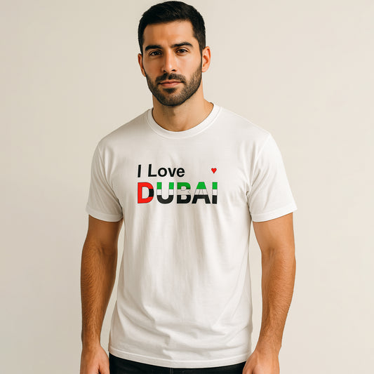 I Love Dubai T-Shirt – UAE Flag-Inspired Unisex Tee 100% National Pride Tee