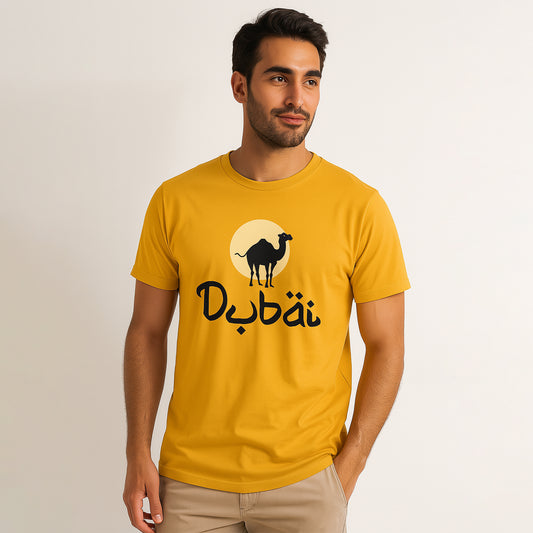 Dubai Camel Sunset  Silhouette Men's T-Shirt – Unisex Graphic Tee