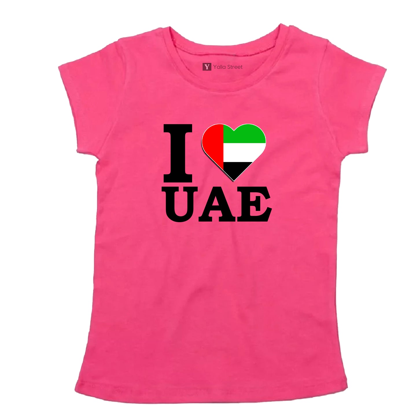 "I Love UAE" Women's T-Shirt – UAE Flag Heart Design 100% Cotton