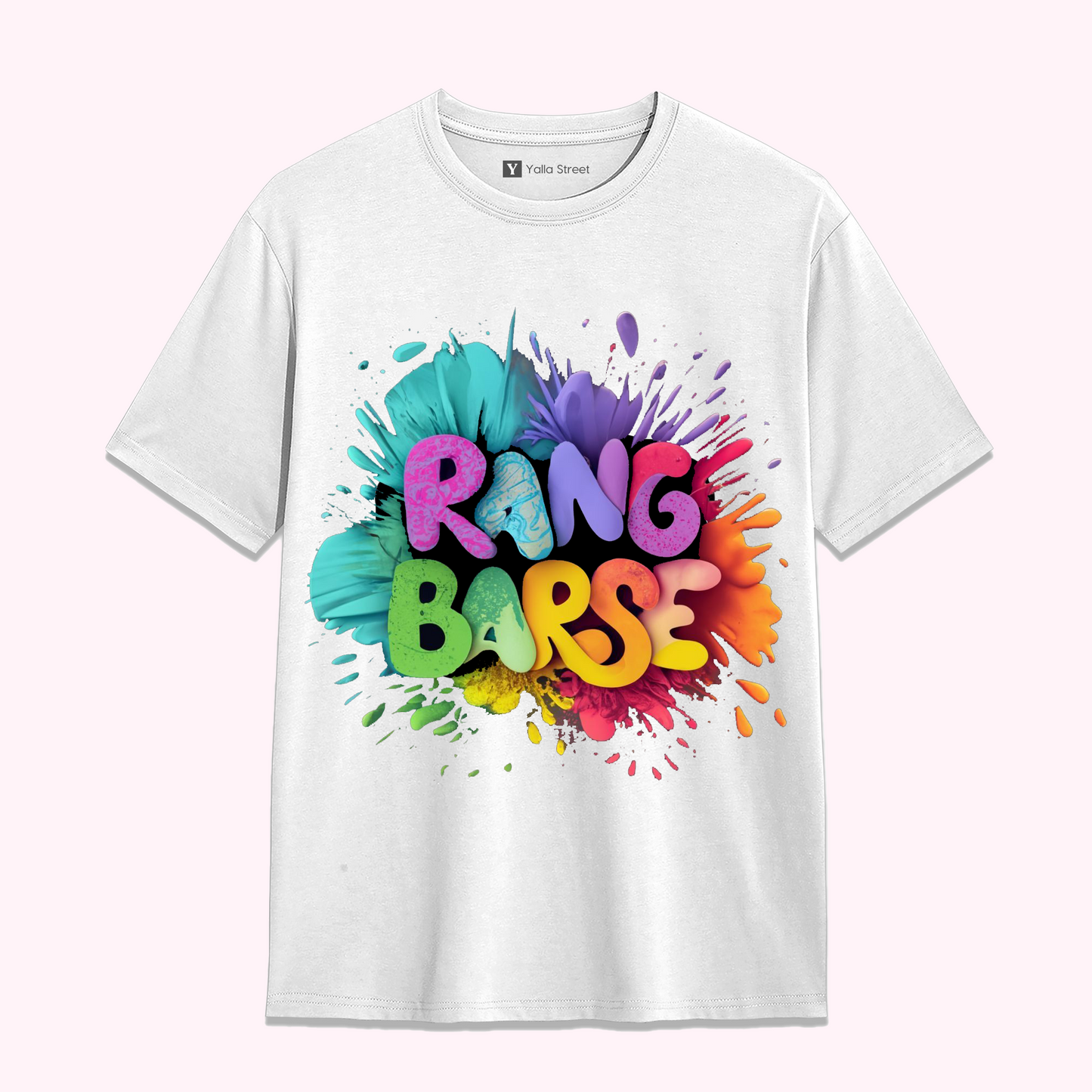 Rang Barse Color Splash Holi T-Shirt for Women – Premium Cotton Festive Tee | Yalla Street