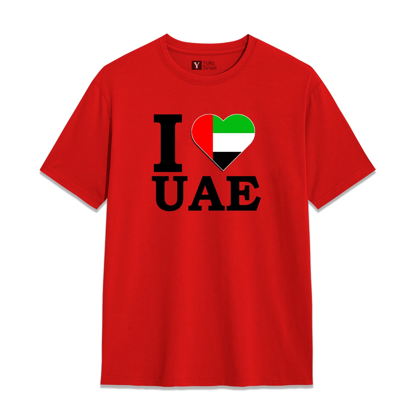 I LOVE UAE ❤️ T-Shirt 100% Cotton UAE Flag Heart Design National Pride Apparel
