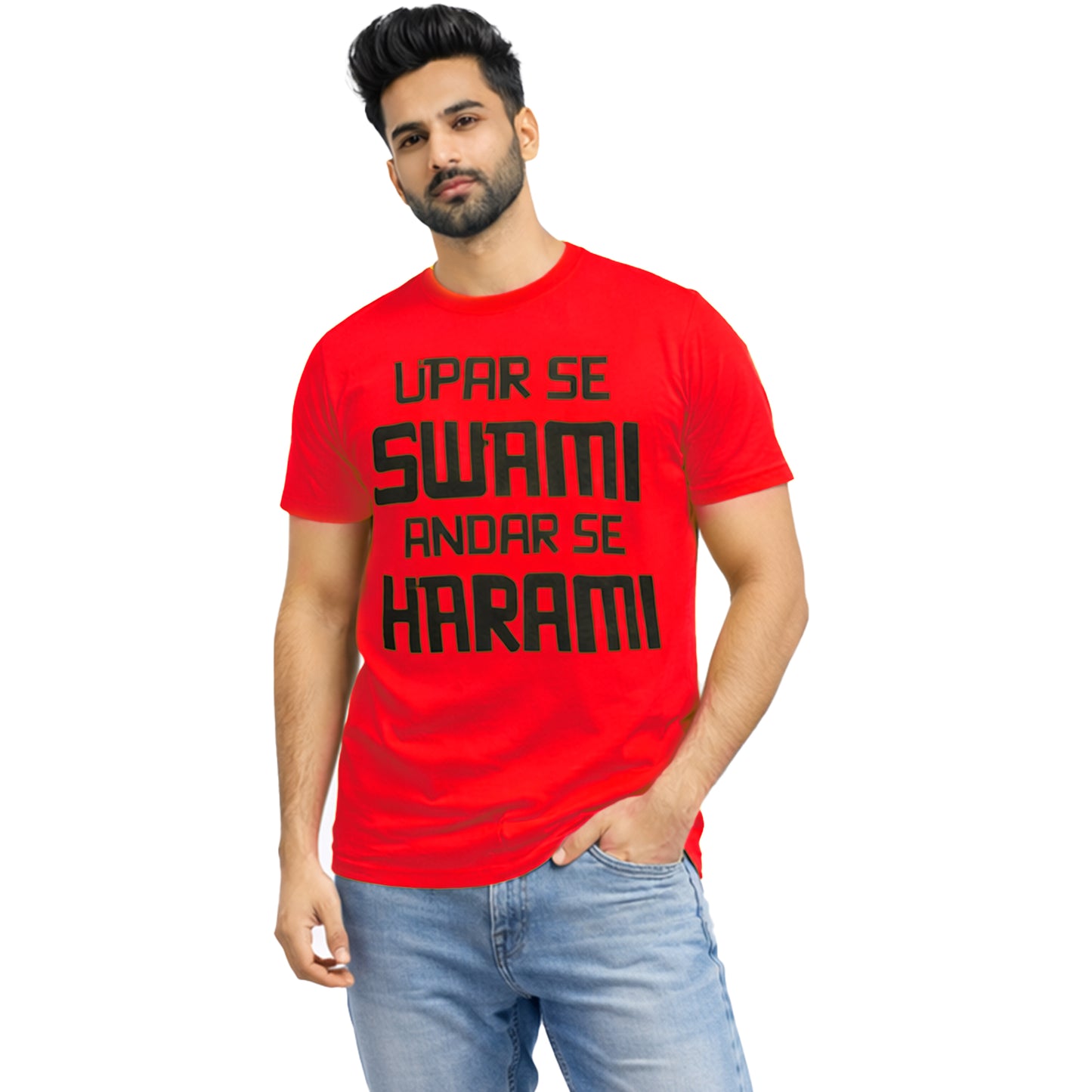 Upar Se Swami Andar Se Harami Funny Hindi Quote Unisex T-Shirt – Bold Humor Graphic Tee